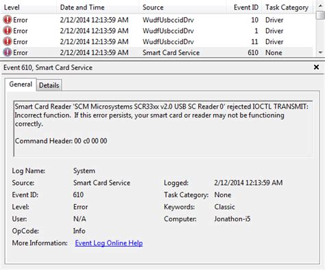 smart card rejected ioctl transmit|windows 7 .